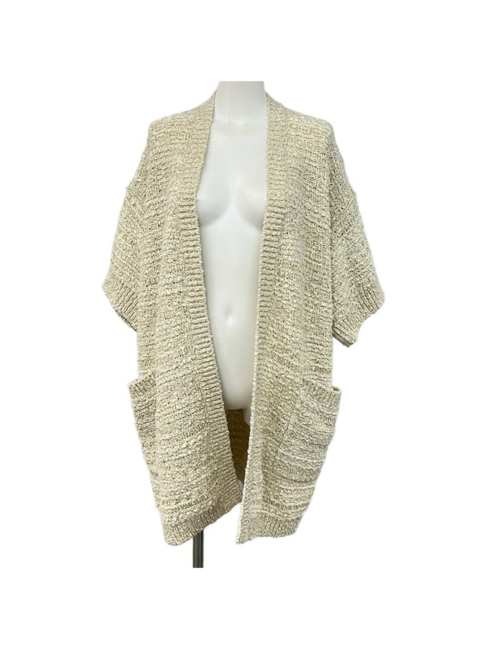 Max Mara Cardigan Ivory Long Sleeve Length Glitter S